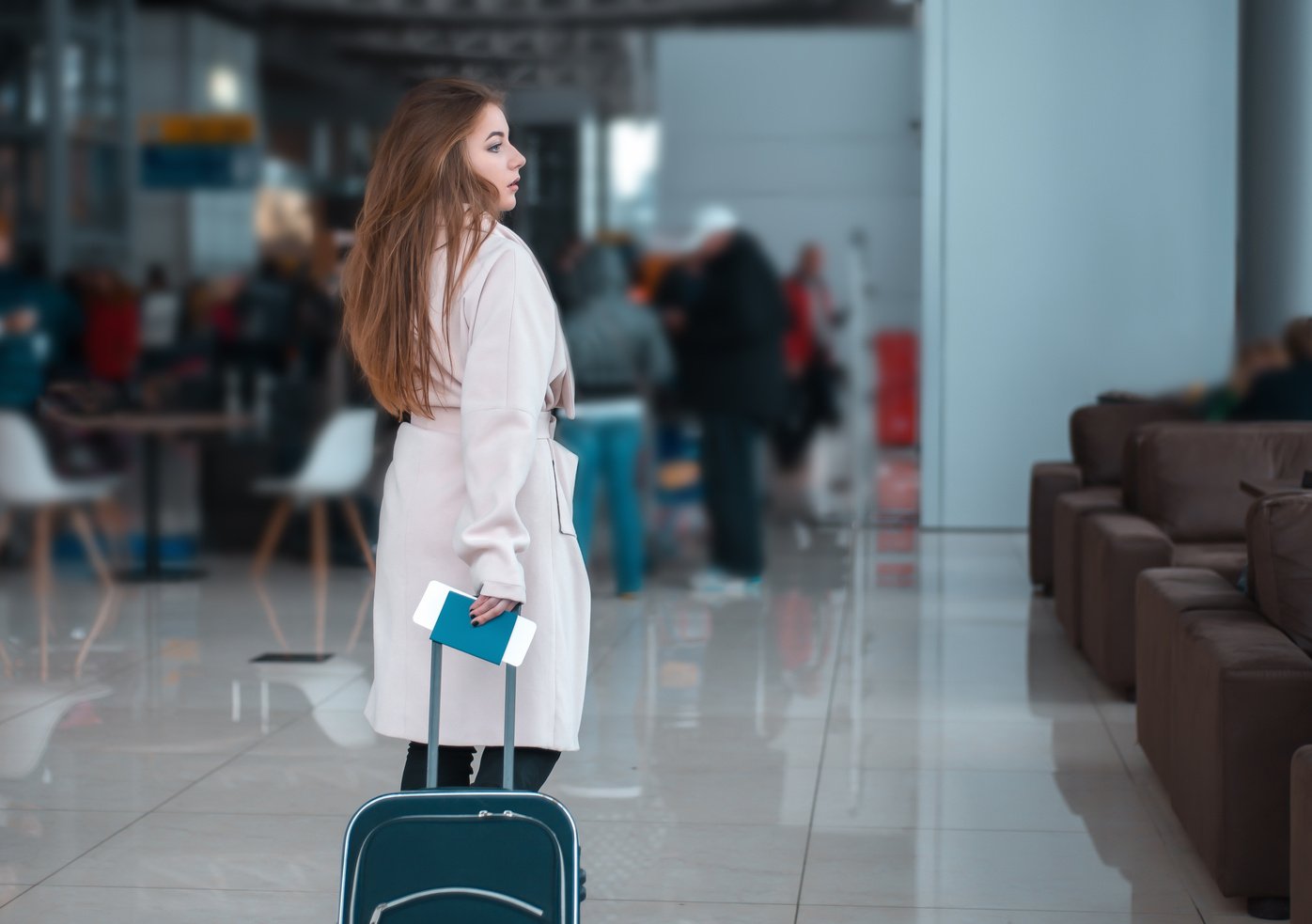 Tourist Walking in the Airport